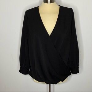 Banana Republic Black Wrap Blouse